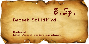 Bacsek Szilárd névjegykártya