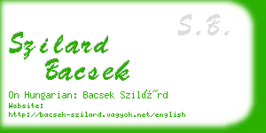 szilard bacsek business card